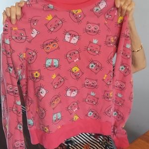 Girls Cat Sweat Shirt